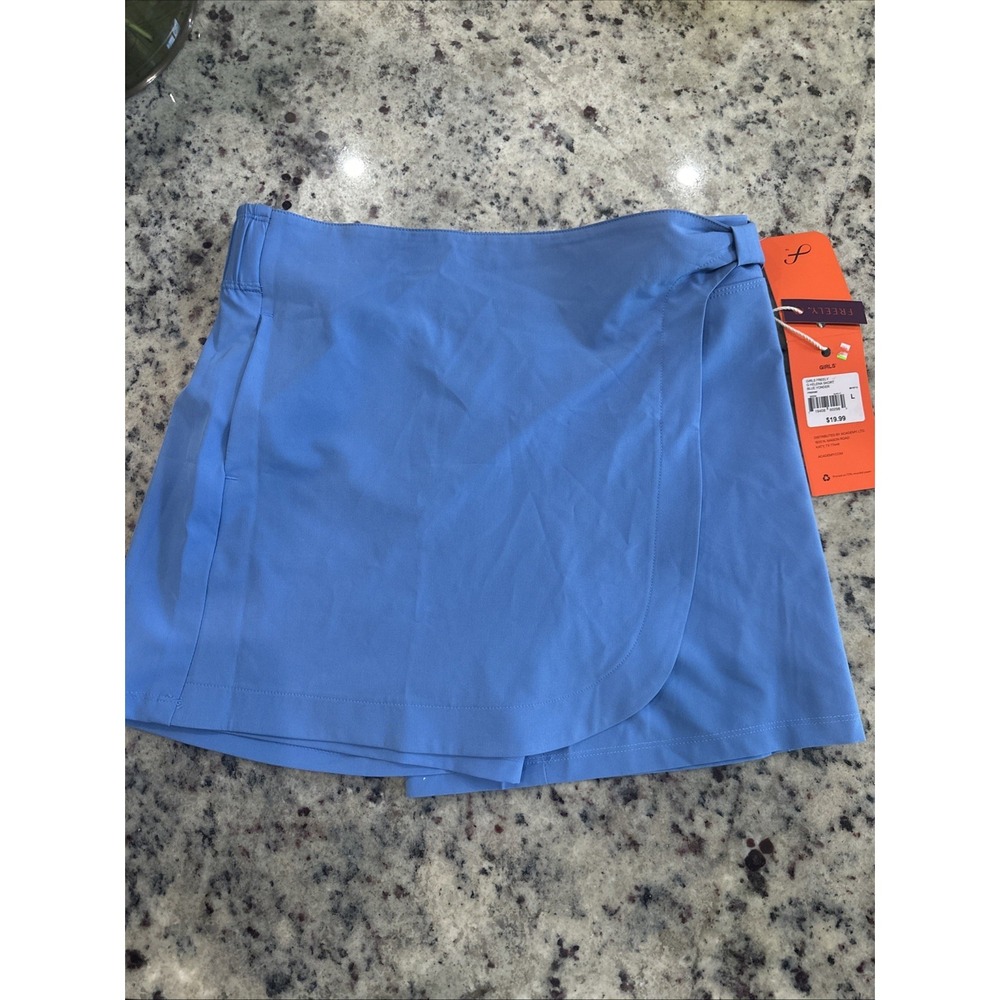 NWT, Freely, Girls Large, Cool Blue Skort, Elastic Waist, Stretchy, Comfortable